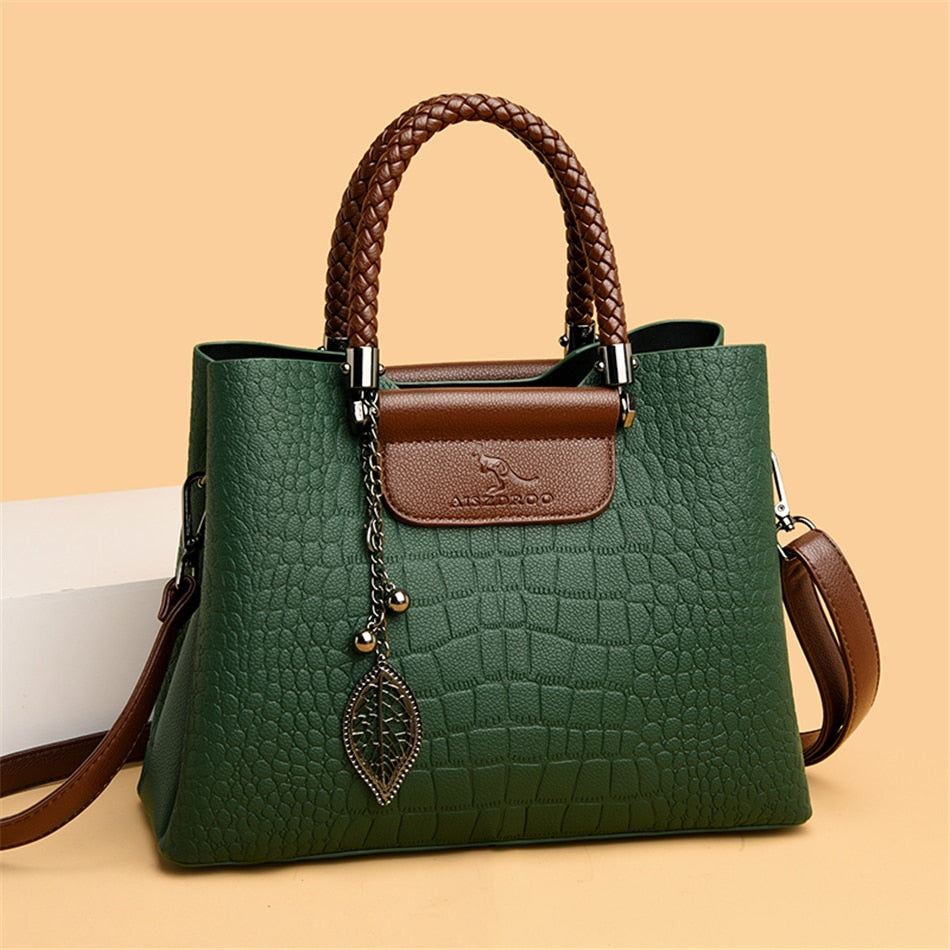 Luxury Leather Women's Handbag - Amara-Green-The Livary
