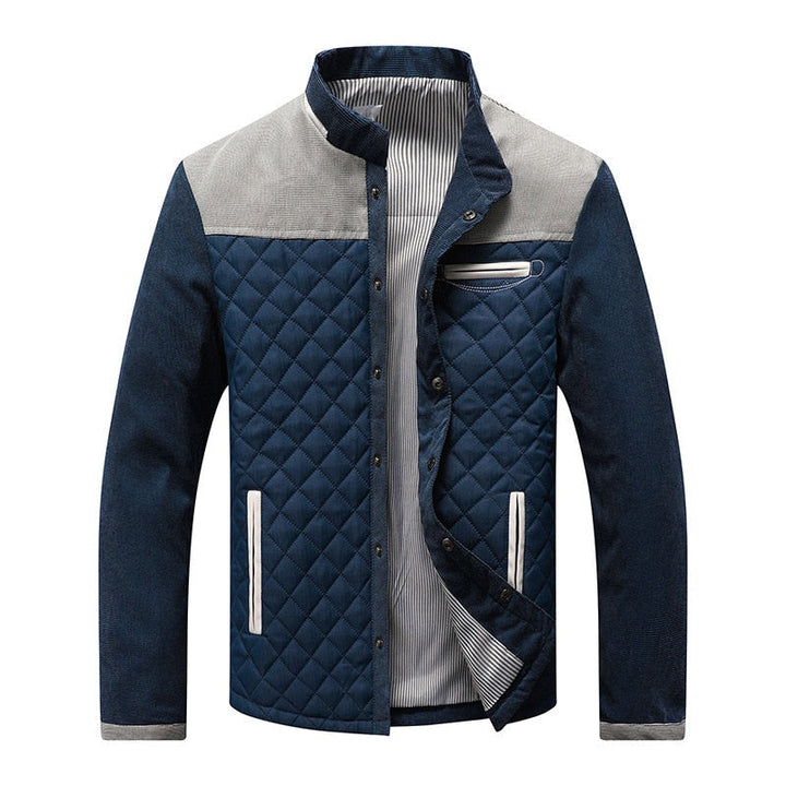Retro windbreaker with stand-up collar for men - Orlando-Blue Brown-S-The Livary