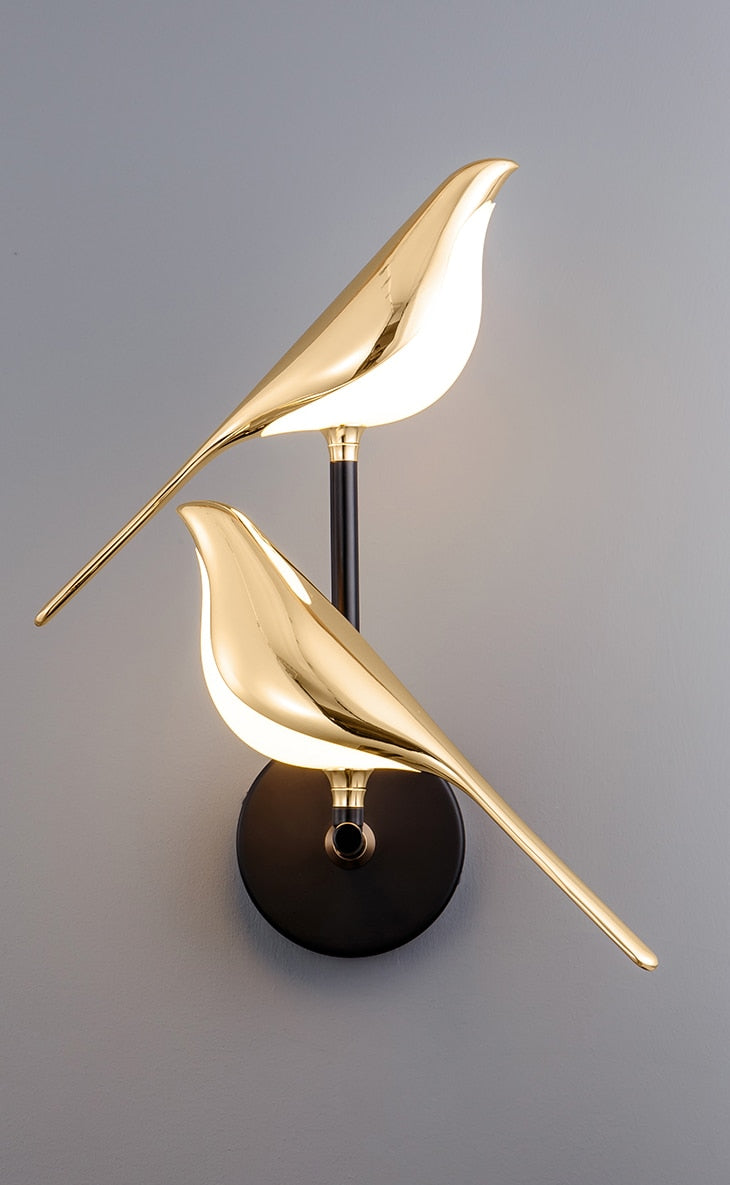 AA OUT OF STOCK Modern Birds Wall Lamp - AviaryGlow-2 Bird Wall Lamp-The Livary