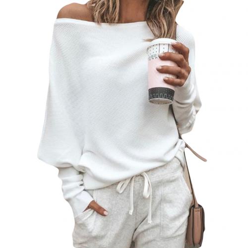 Trendy Knitted Off-Shoulder Women's Sweater - Sophie-White-S-The Livary