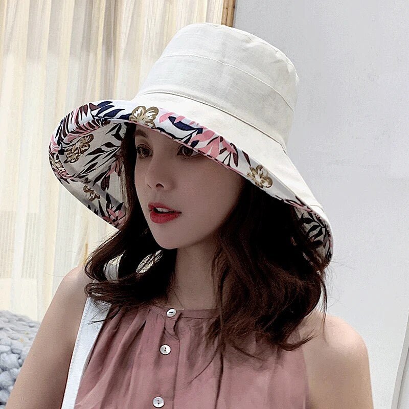 Ladies' sun hat with wide brim - Emilia-Black-The Livary