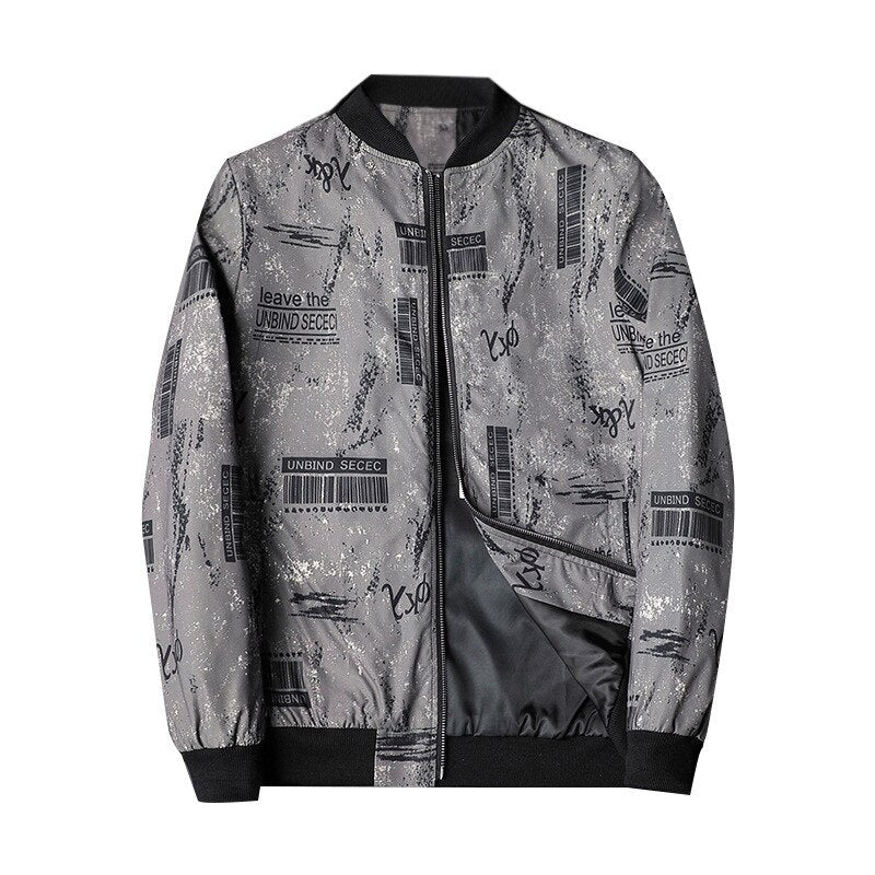 Abstract Printed Men's Bomber Jacket - Enzo-Gray-S-The Livary