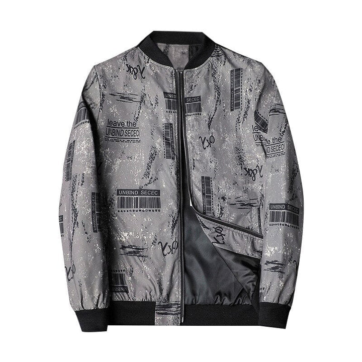 Abstract Printed Men's Bomber Jacket - Enzo-Gray-S-The Livary