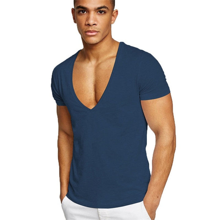 Casual & Figure-hugging Men's V-neck T-shirt – Jonas-Navy blue-S-The Livary