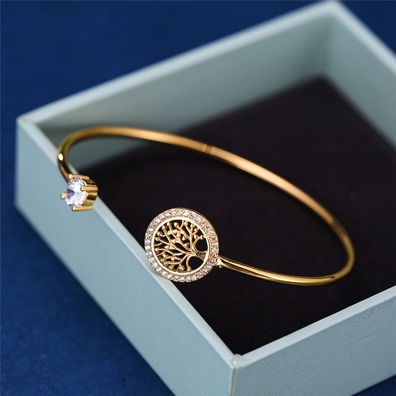 Adjustable Tree of Life Bracelet - Elowen-Silver-The Livary