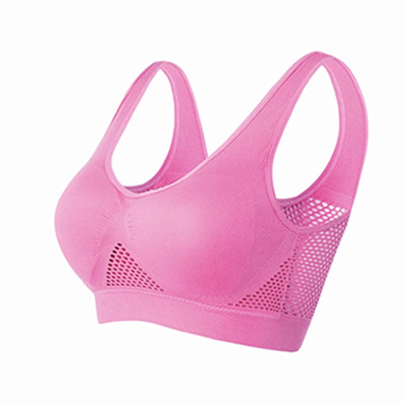 Breathable Mesh Sports Bra – Sofia-Pink-S-The Livary