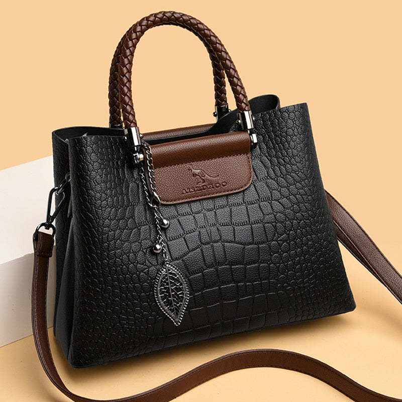 Luxury Leather Women's Handbag - Amara-Black-The Livary