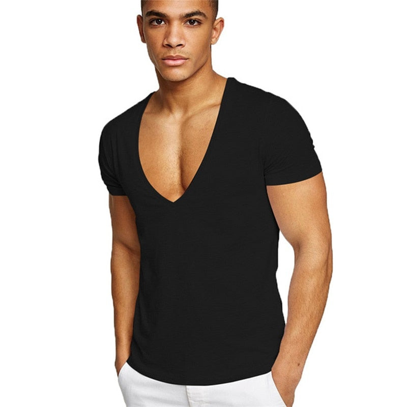 Casual & Figure-hugging Men's V-neck T-shirt – Jonas-Black-S-The Livary