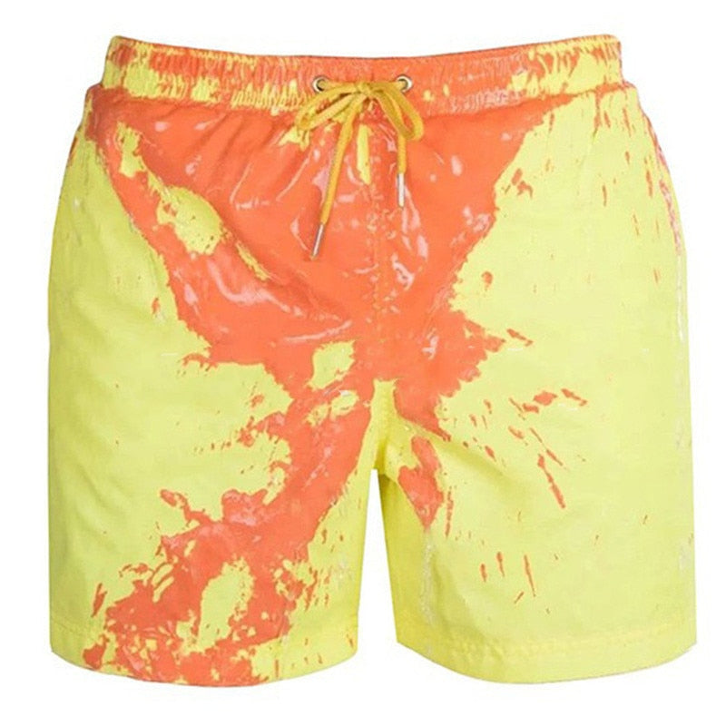 Colour-changing men's swimming shorts with thermal effect – Summer highlight 2025-Yellow-S-The Livary