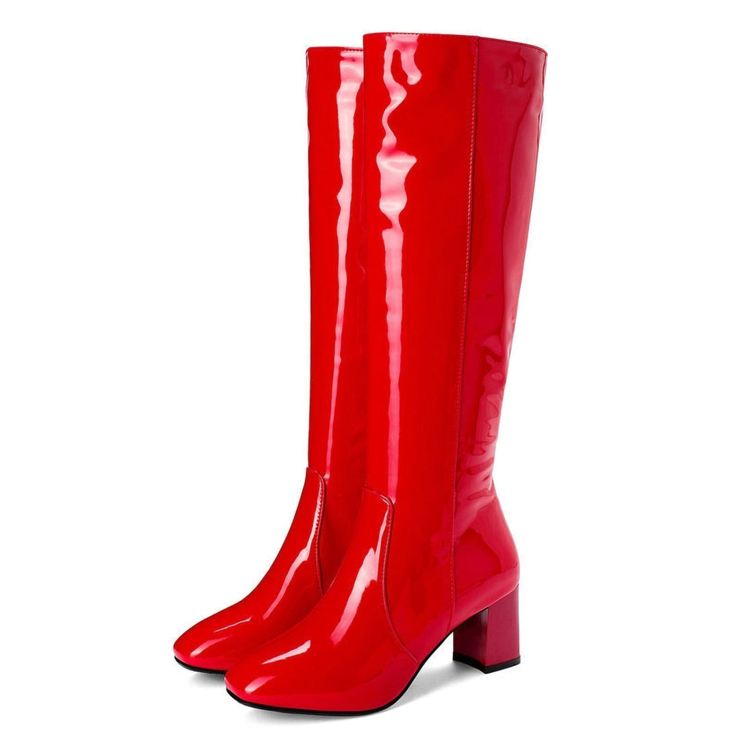 Shiny Leather Women's Boots - Sophie-Black-2.5-The Livary