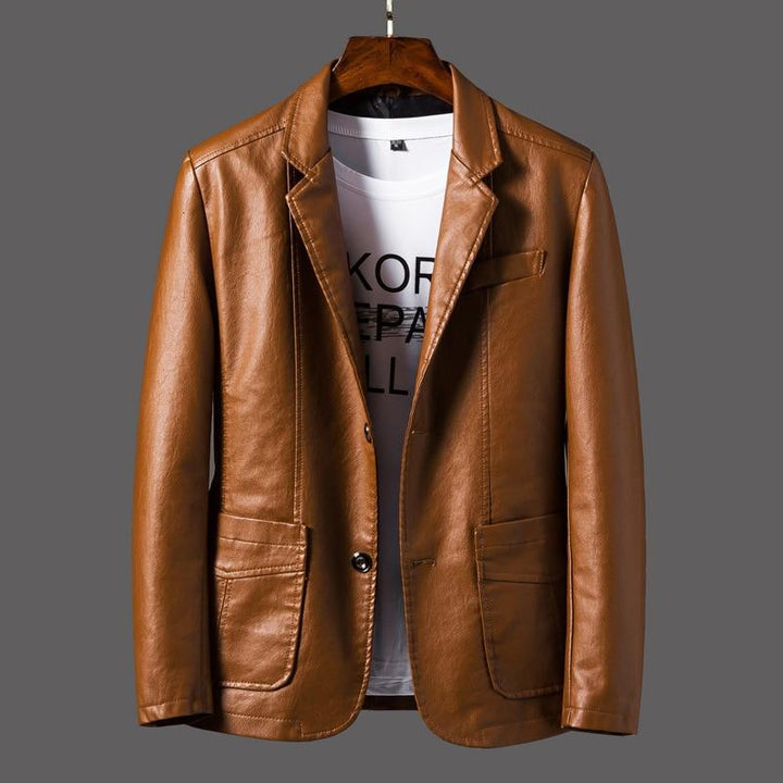 Men's Leather Blazer – Leonardo-Brown-S-The Livary