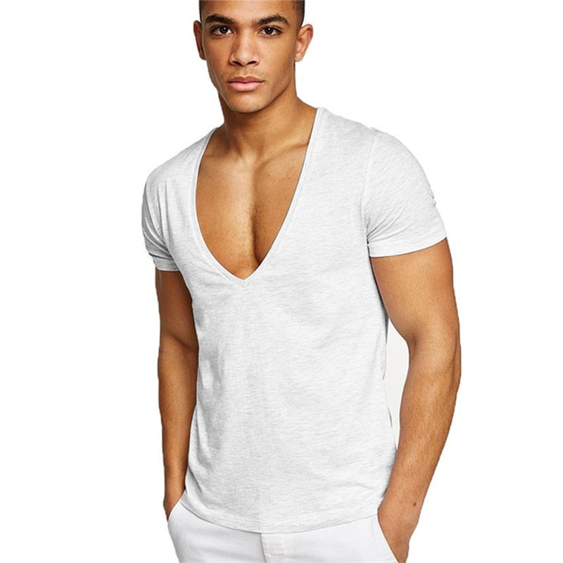 Casual & Figure-hugging Men's V-neck T-shirt – Jonas-White-S-The Livary