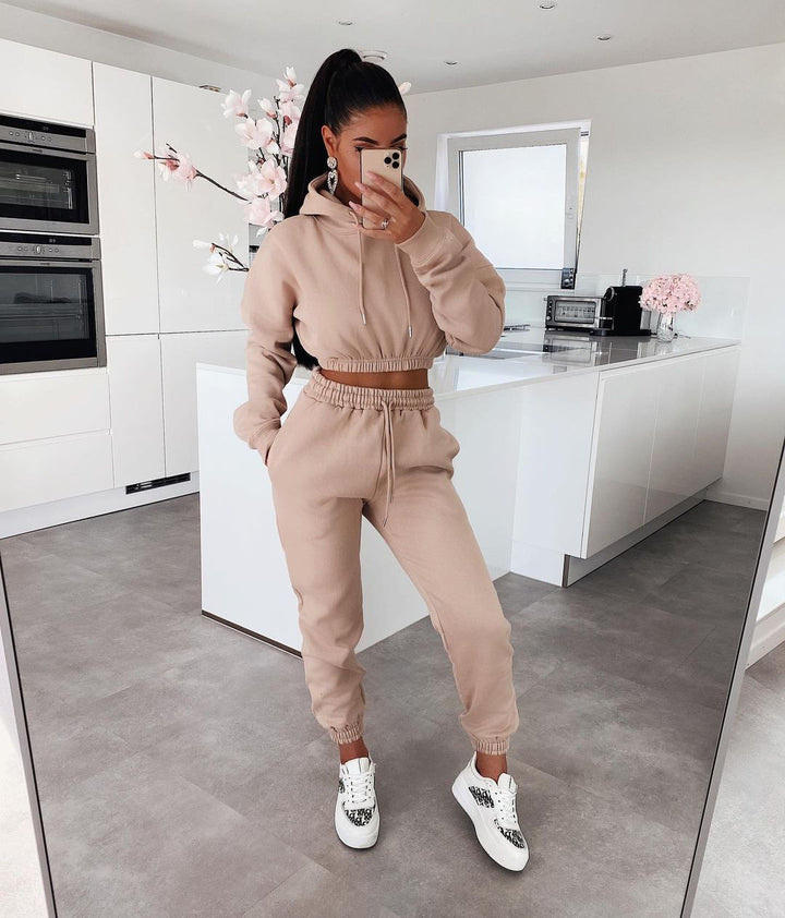 Casual Soft Jogging Set - Ella-Light brown-S-The Livary