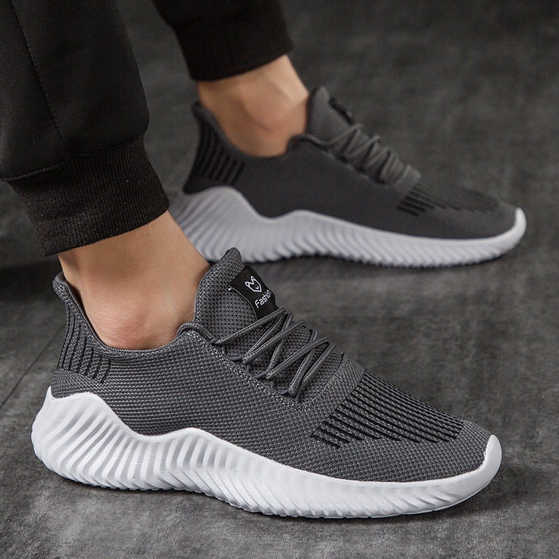 Breathable men's running sneakers with mesh upper – Niko-Black-6-The Livary