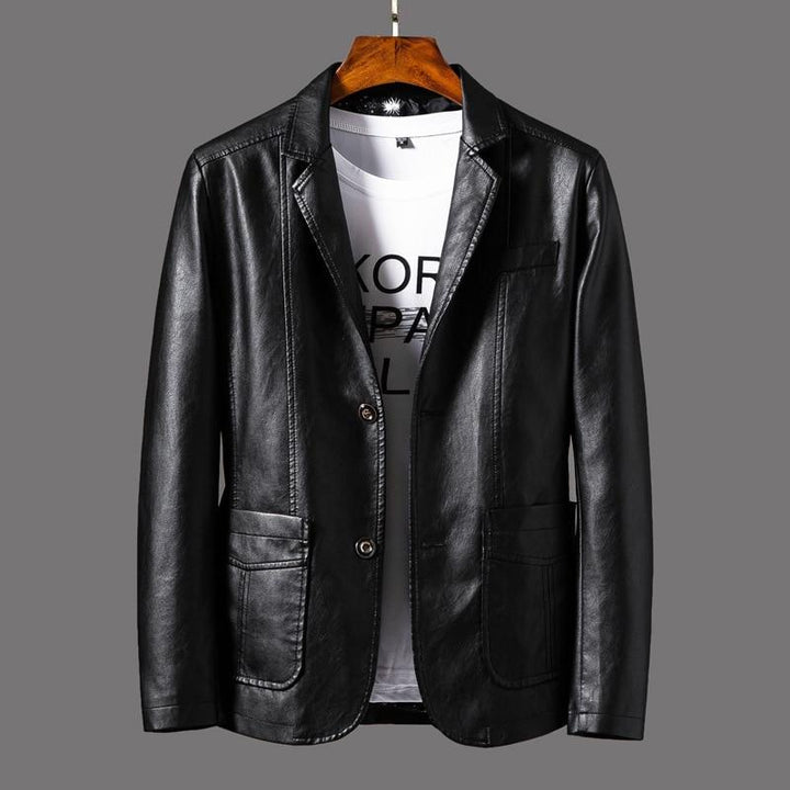 Men's Leather Blazer – Leonardo-Black-S-The Livary