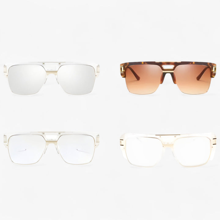 Classic Unisex Mirror Sunglasses – Lynor-Shiny Black-The Livary
