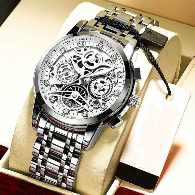 Skeleton Men's Watch - Eclipse-Silver-The Livary