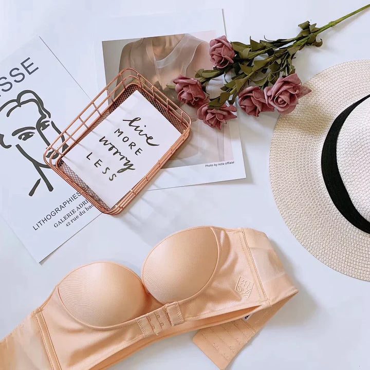Strapless push-up bra with lifting effect – buy 1, get 1 free – Elina-Beige-10-A-The Livary