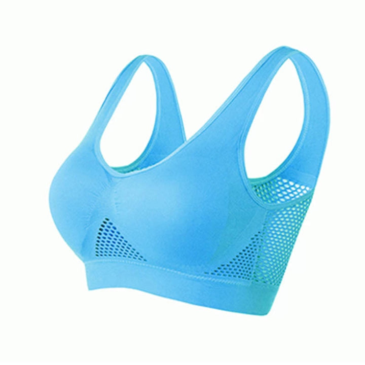 Breathable Mesh Sports Bra – Sofia-Blue-S-The Livary