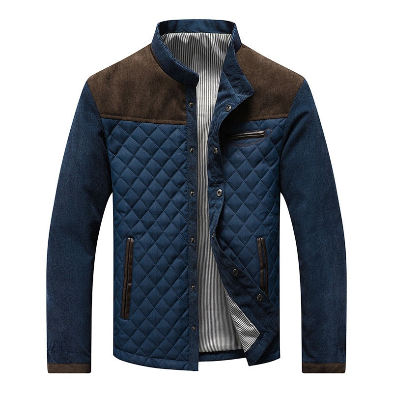 Retro windbreaker with stand-up collar for men - Orlando-Blue Brown-S-The Livary