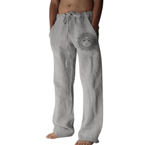 Light & comfortable men's summer trousers made of linen – Nilo-Gray-S-The Livary