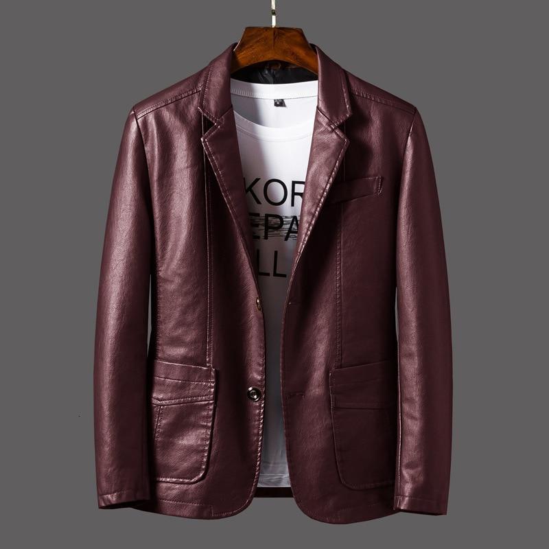 Men's Leather Blazer – Leonardo-Wine red-S-The Livary