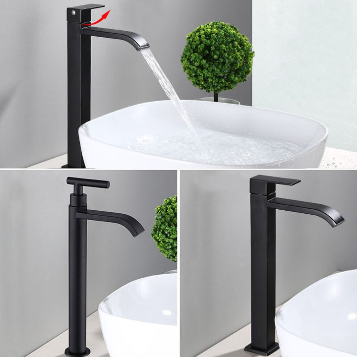 Matte Black Cold Water Basin Tap – Noira-Round-The Livary