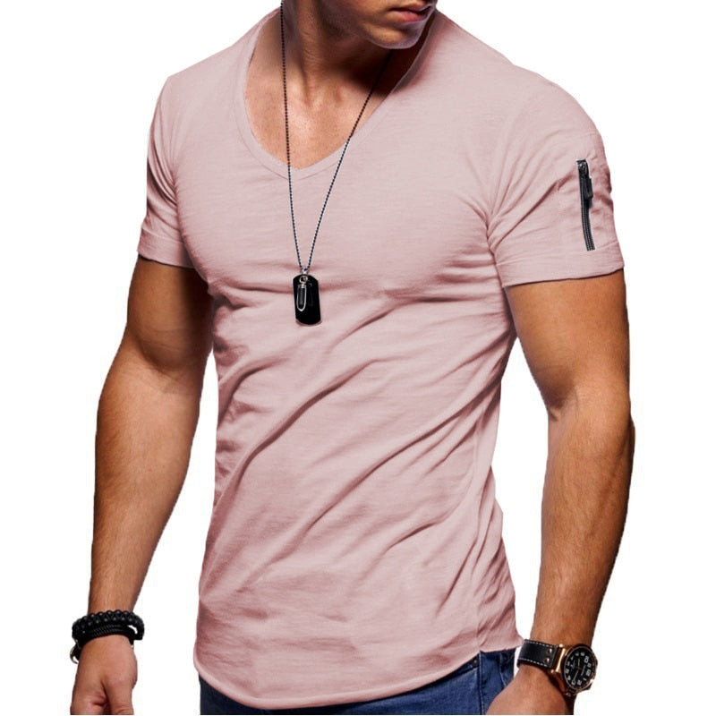 Men's V-neck Sports Shirt – Milan-Old pink-S-The Livary