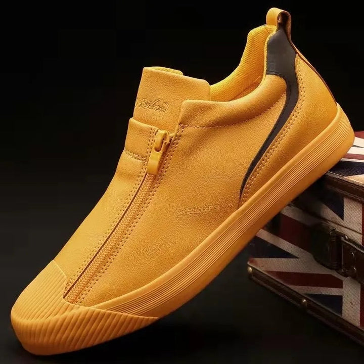 Men's Sneakers with Zip and Comfort - Noah-Yellow-7-The Livary