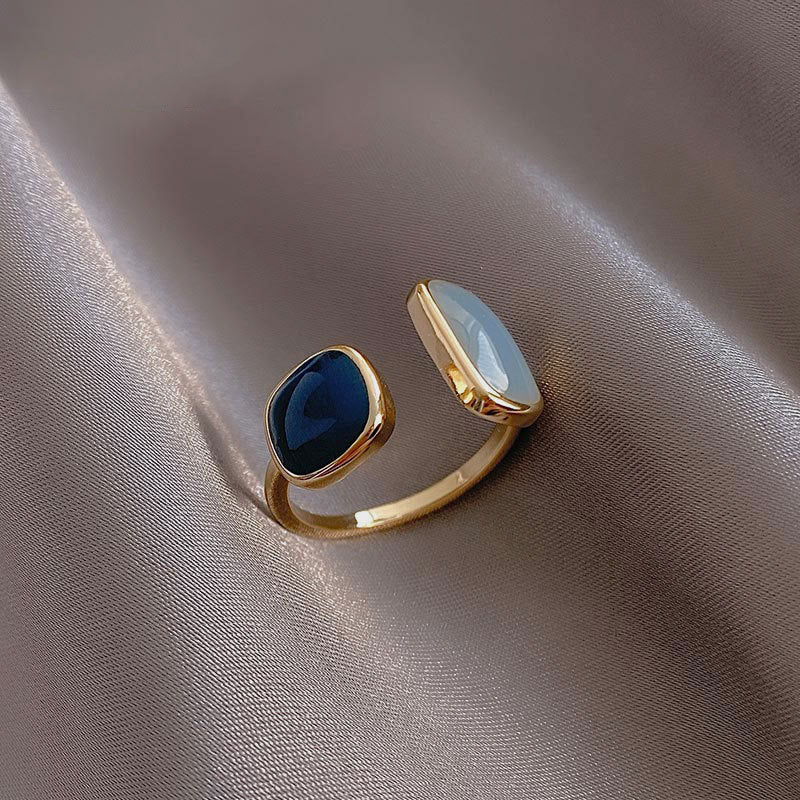 Golden Adjustable Stone Ring - Lola-The Livary