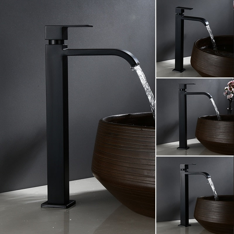 Matte Black Cold Water Basin Tap – Noira-Round-The Livary