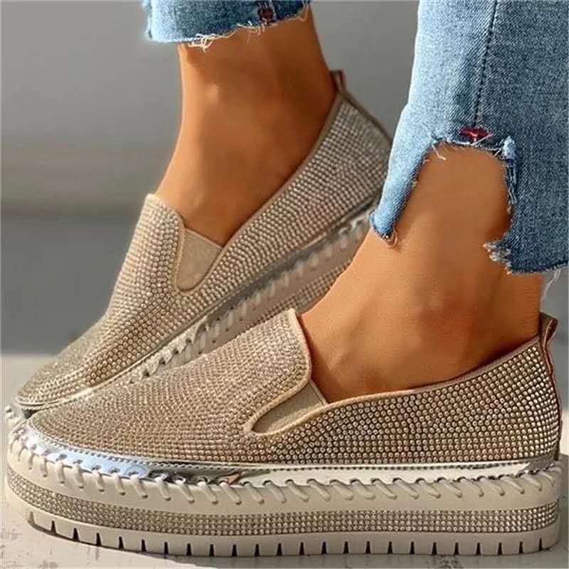 Sparkling ladies' loafers with comfort sole – Teyla-Silver-3-The Livary