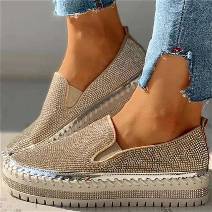 Sparkling ladies' loafers with comfort sole – Teyla-Silver-3-The Livary