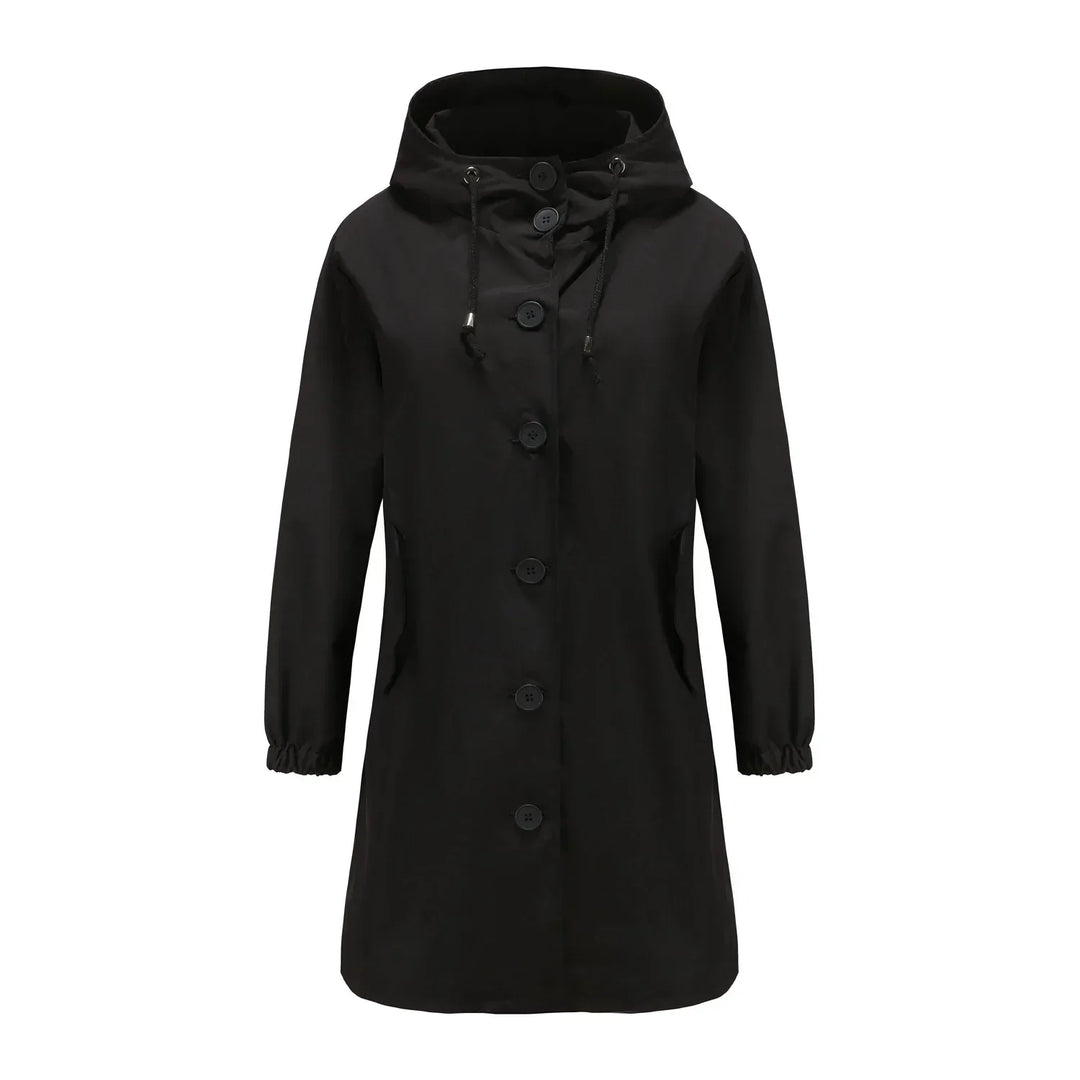 Stylish Windproof Trench Coat - Livia-Black-S-The Livary