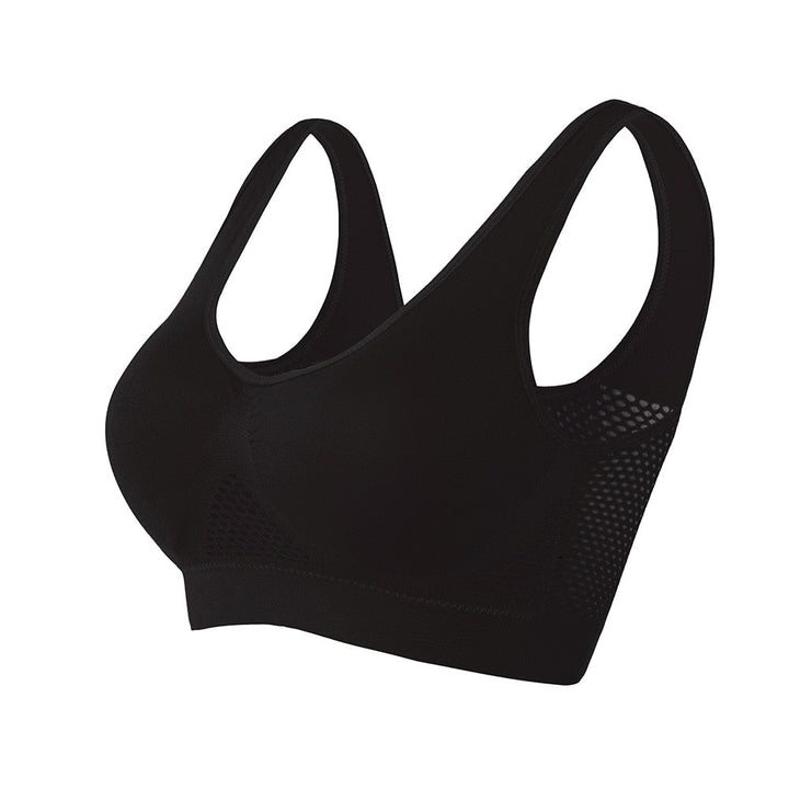 Breathable Mesh Sports Bra – Sofia-Black-S-The Livary