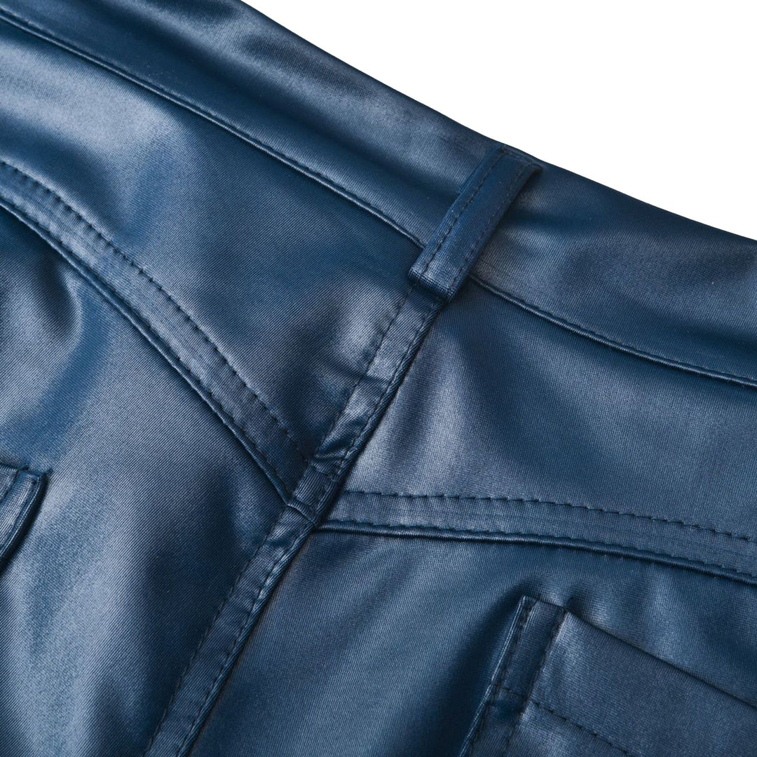 Leather stretch trousers with a high waist - Raffaela-Black-S-The Livary