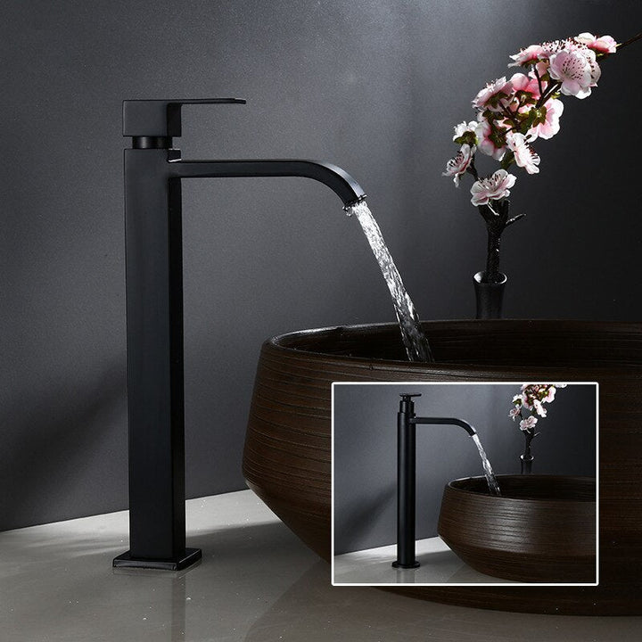 Matte Black Cold Water Basin Tap – Noira-Round-The Livary