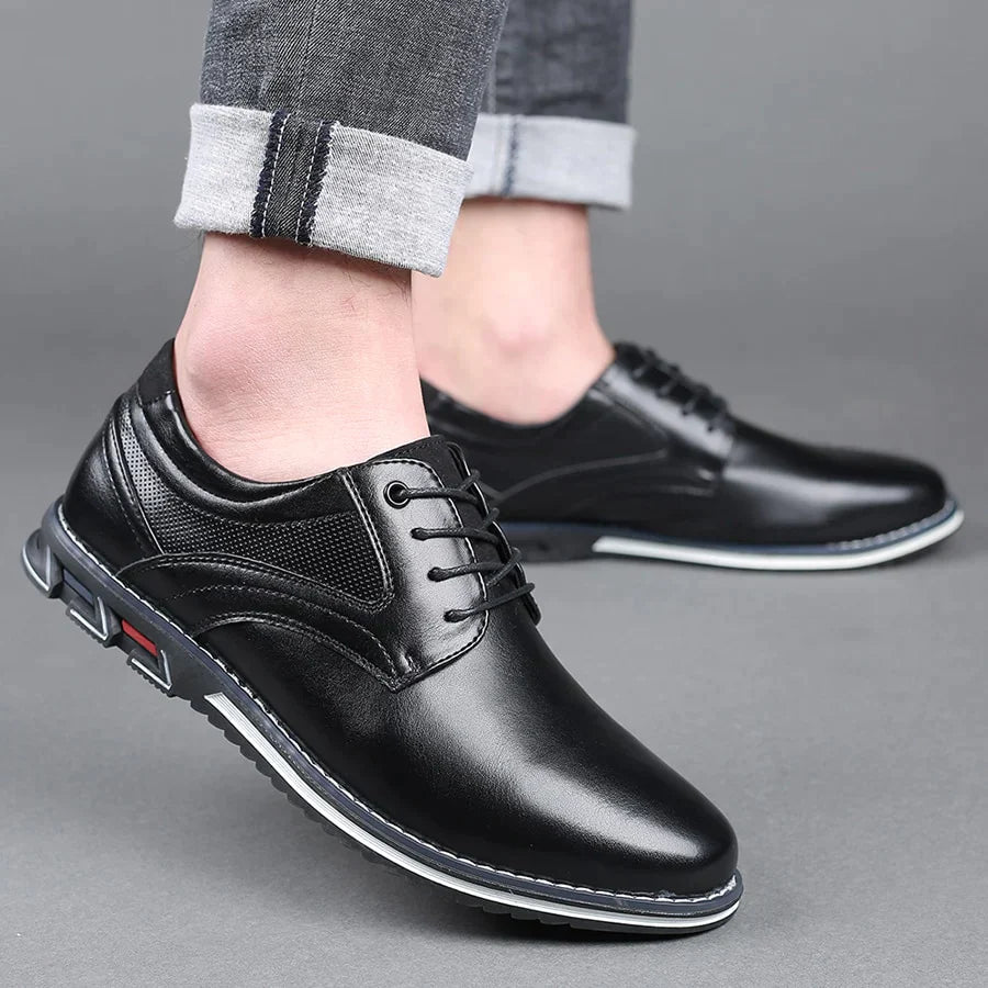 Orthopaedic Leather Men's Shoes – Finn-Black-7-The Livary