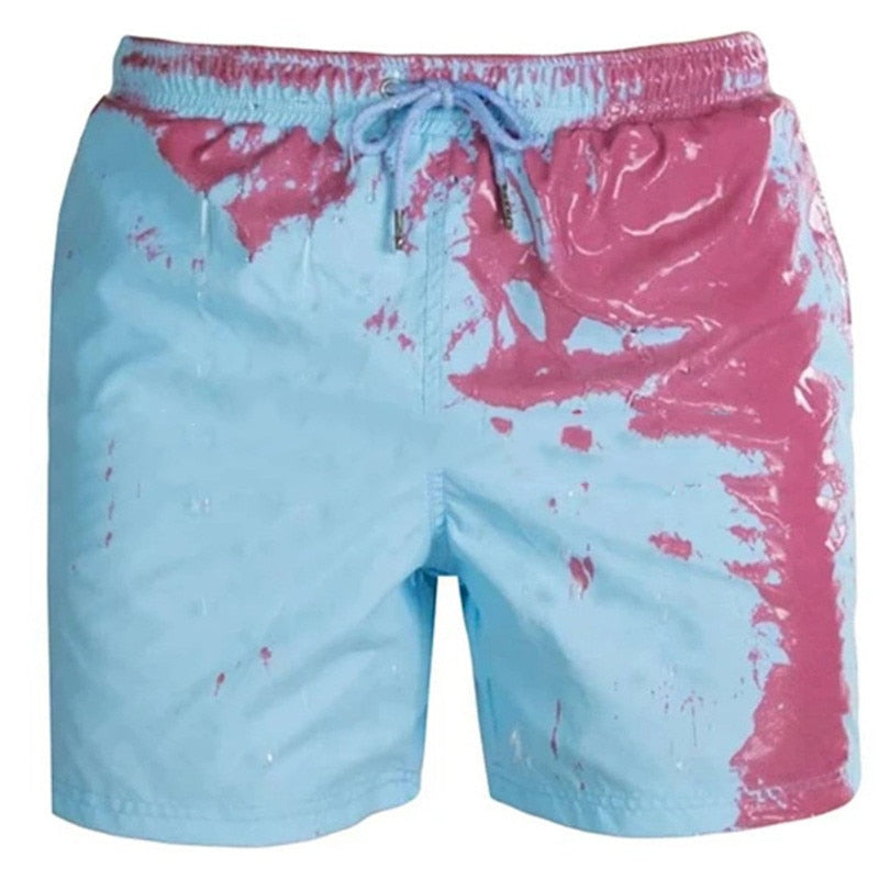 Colour-changing men's swimming shorts with thermal effect – Summer highlight 2025-Blue-S-The Livary