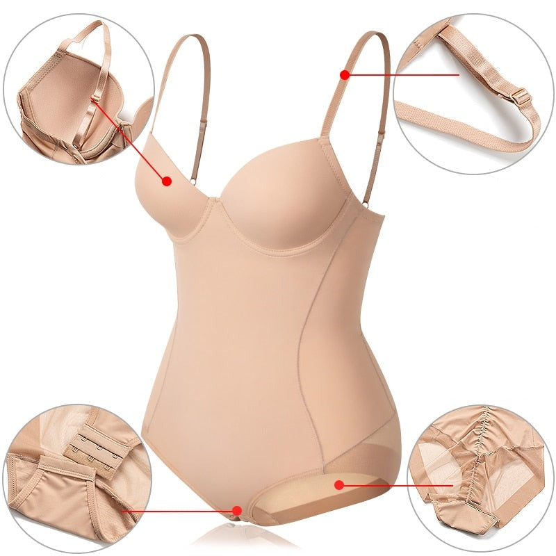 Chic Slimming Shapewear Bodysuit - Élise-Beige-S-The Livary