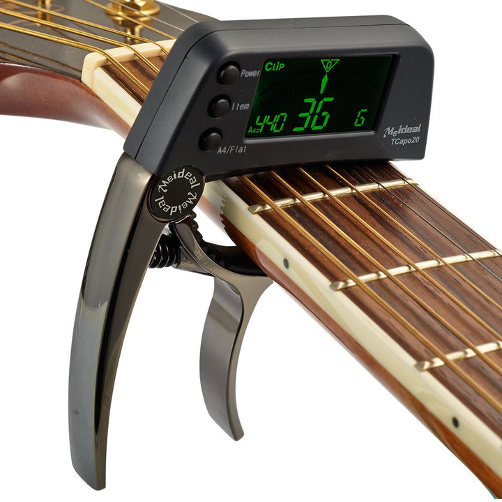 2-in-1 Guitar Capo & Tuner – TuneGrip-Black-The Livary