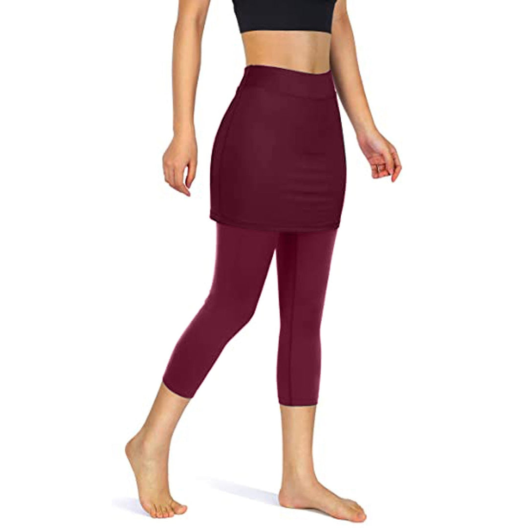 Rock leggings with practical side pockets – Mireille-Wine red-S-The Livary