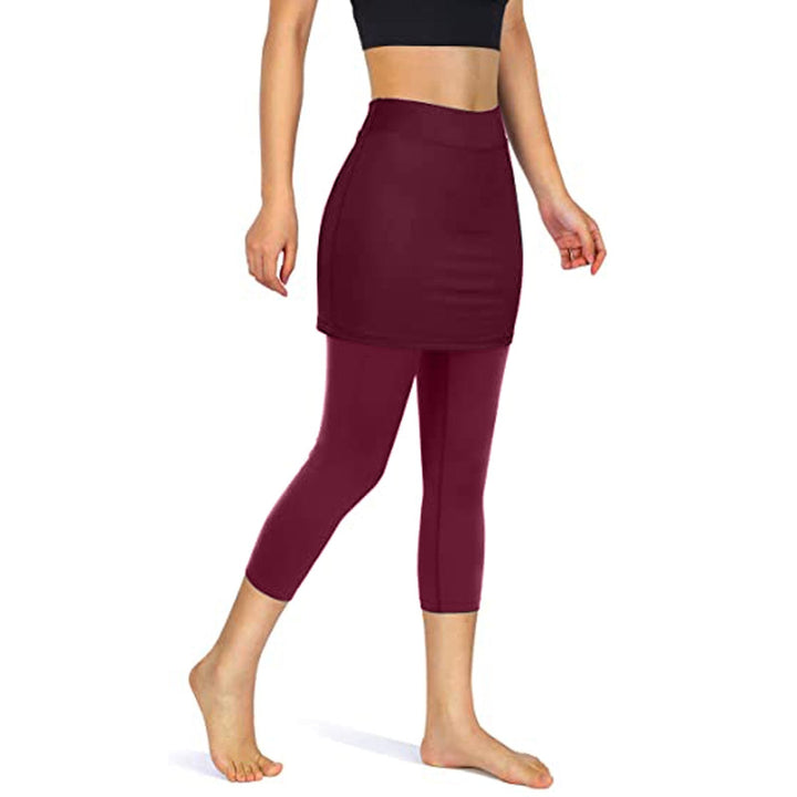 Rock leggings with practical side pockets – Mireille-Wine red-S-The Livary
