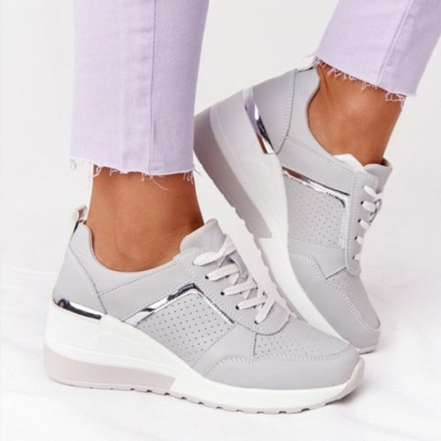 Orthopaedic women's sneakers with cushioning & arch support – Valora-Grey-3-The Livary