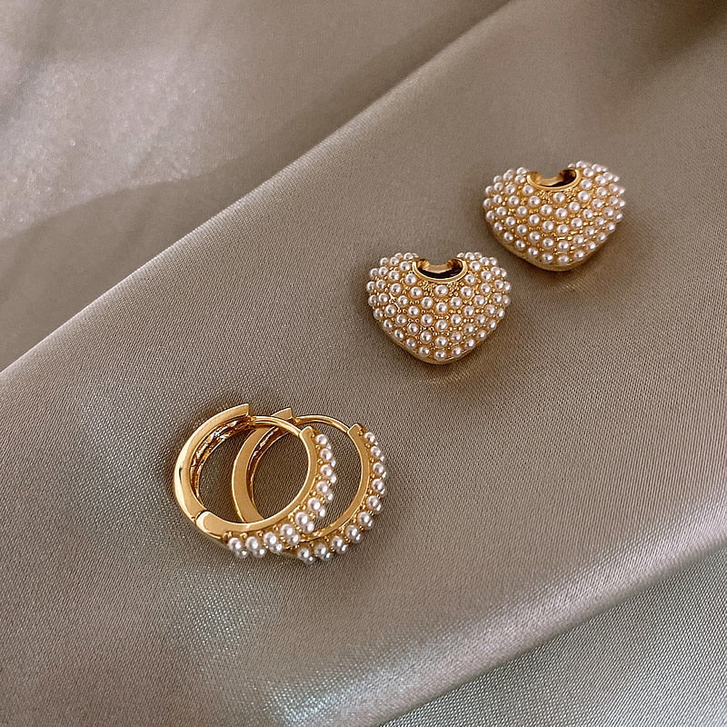 Stylish Gold Pearl Earrings for Women - Anne-The Livary