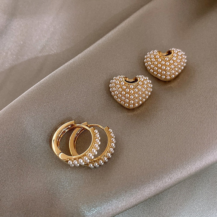Stylish Gold Pearl Earrings for Women - Anne-The Livary