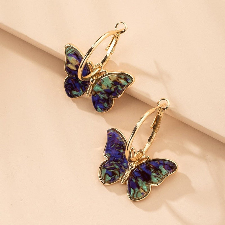 Butterfly Earrings - Elara-Blue-The Livary