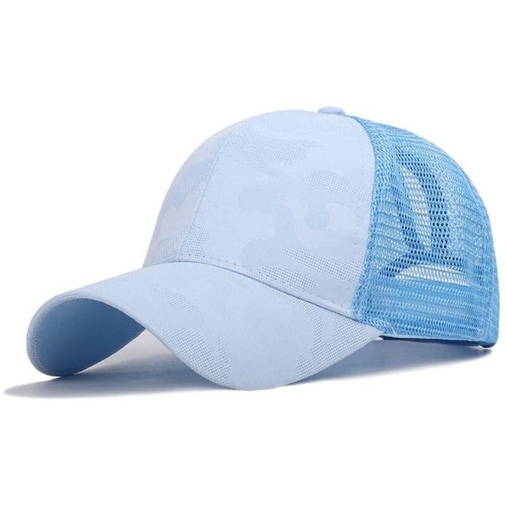Trendy women's baseball cap with ponytail hole & Velcro closure – Leona (1+1 FREE)-Pink-The Livary
