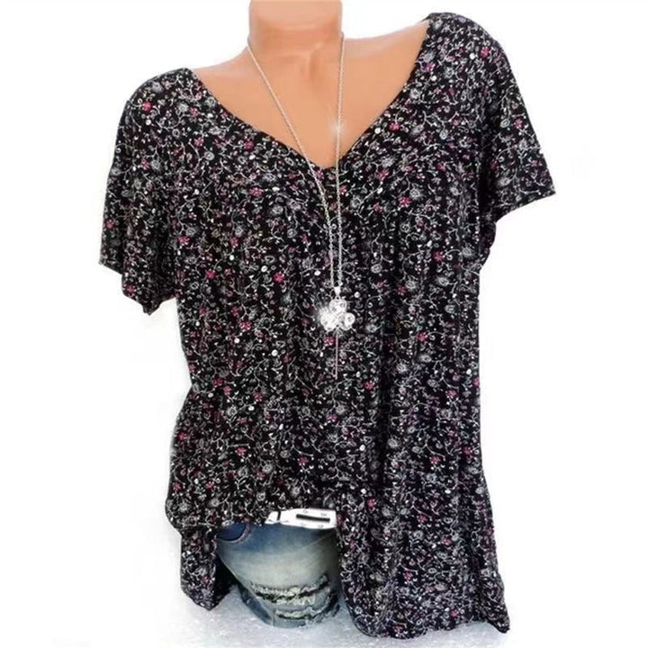 Ladies Boho Summer Blouse with Floral Print - Celeste-Beige-S-The Livary