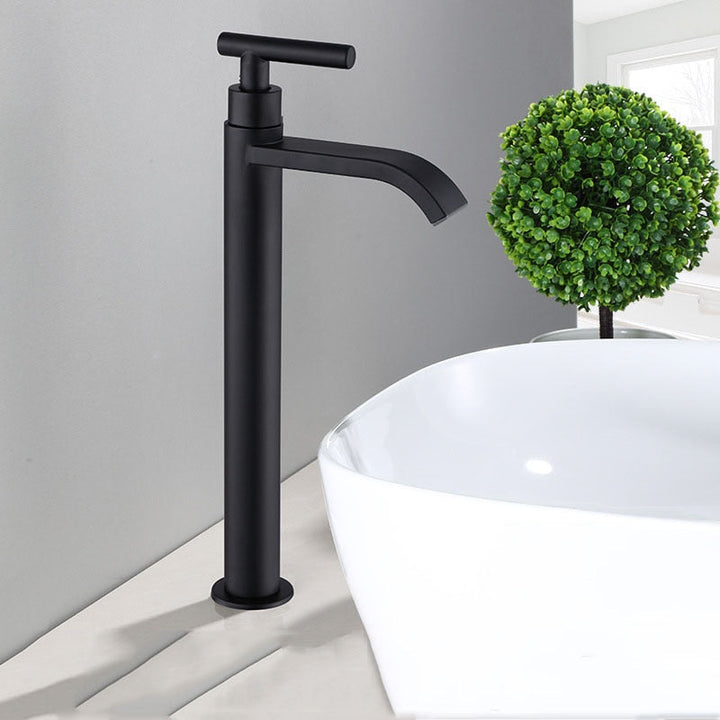 Matte Black Cold Water Basin Tap – Noira-Round-The Livary